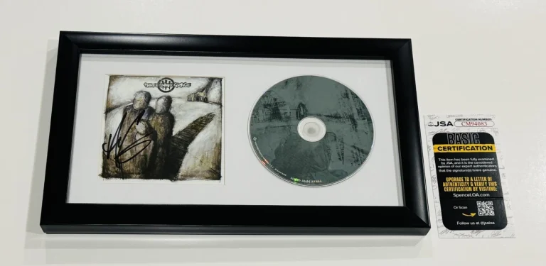 ADAM GONTIER SIGNED THREE DAYS GRACE FRAMED SELF TITLED CD JSA COA