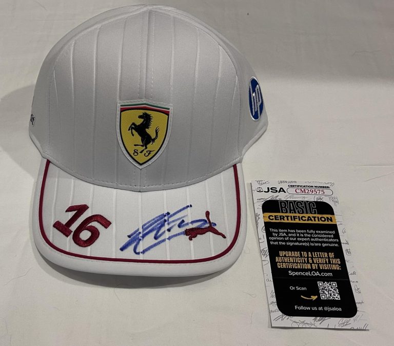 CHARLES LECLERC SIGNED SCUDERIA FERRARI FORMULA ONE F1 HAT 2 JSA
