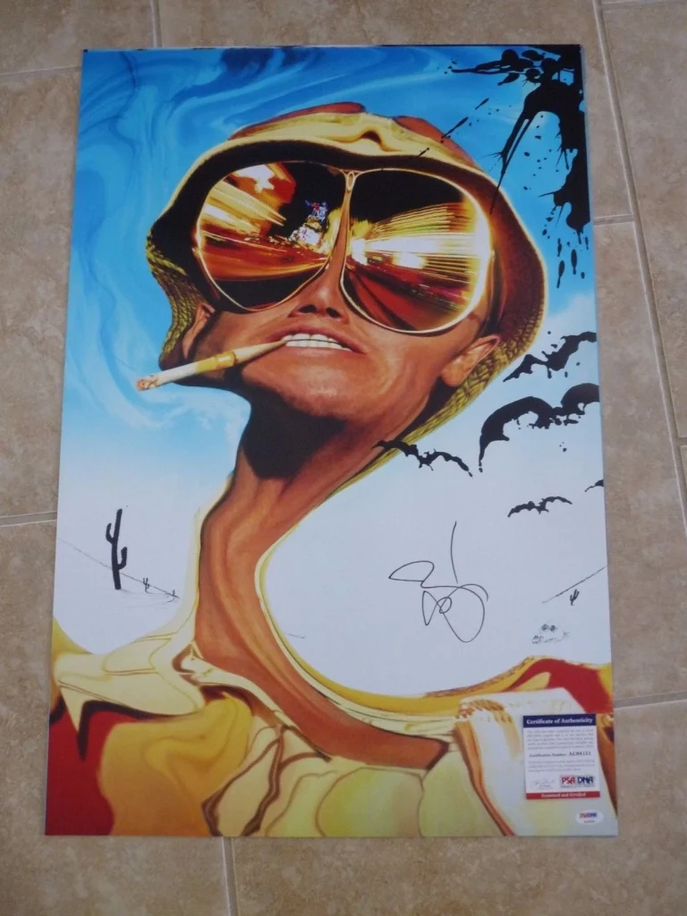 Johnny Depp Fear&  Loathing MUSEUM PIECE Autographed 20x30 Photo PSA Certified