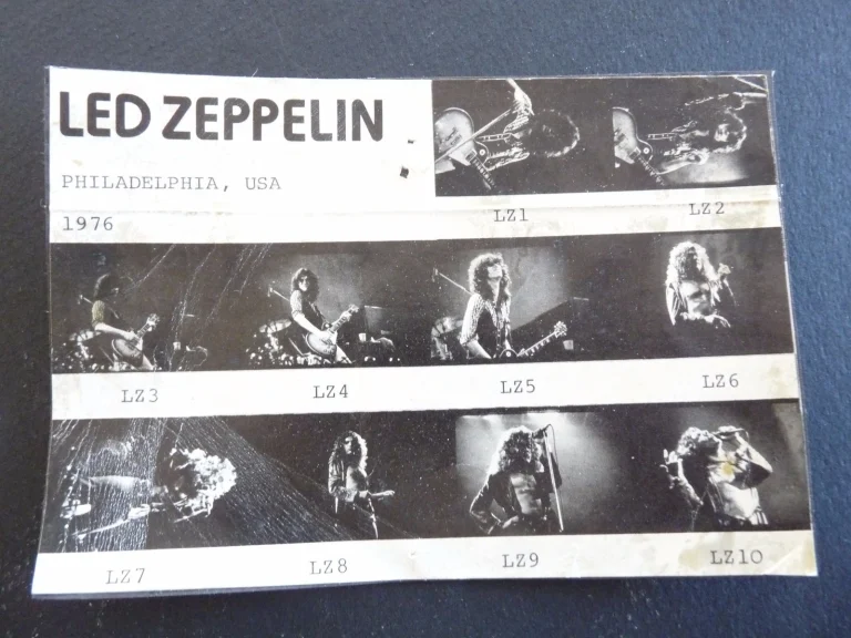 Jimmy Page Robert Plant Led Zeppelin 1975 Live Concert Photo Contact Proof Sheet