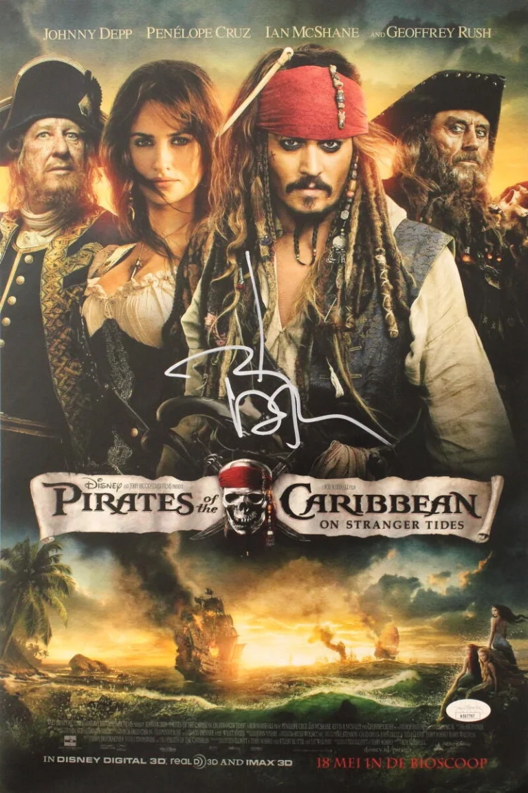 JOHNNY DEPP SIGNED AUTOGRAPH PIRATES OF THE CARIBBEAN 12x18 POSTER PHOTO W/ JSA