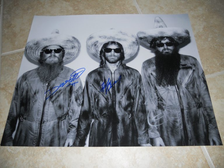Billy Gibbons ZZ Top HUGE Band Signed Autographed x3 16x20 Photo PSA Certified