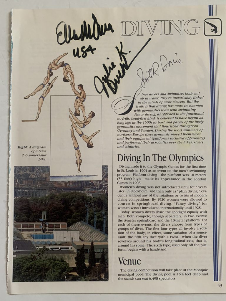 1992 Olympics Dive Team Signed Autographed x4 Magazine Page Photo Guaranteed