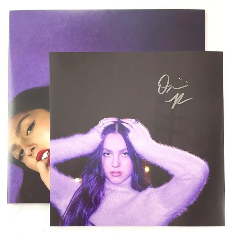 Olivia Rodrigo Signed Autograph 11x11 Album Photo Insert & GUTS Vinyl Record
