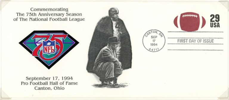 Otto Graham & Paul Brown 75th Anniversary Hall of Fame Cachet Envelope 42590