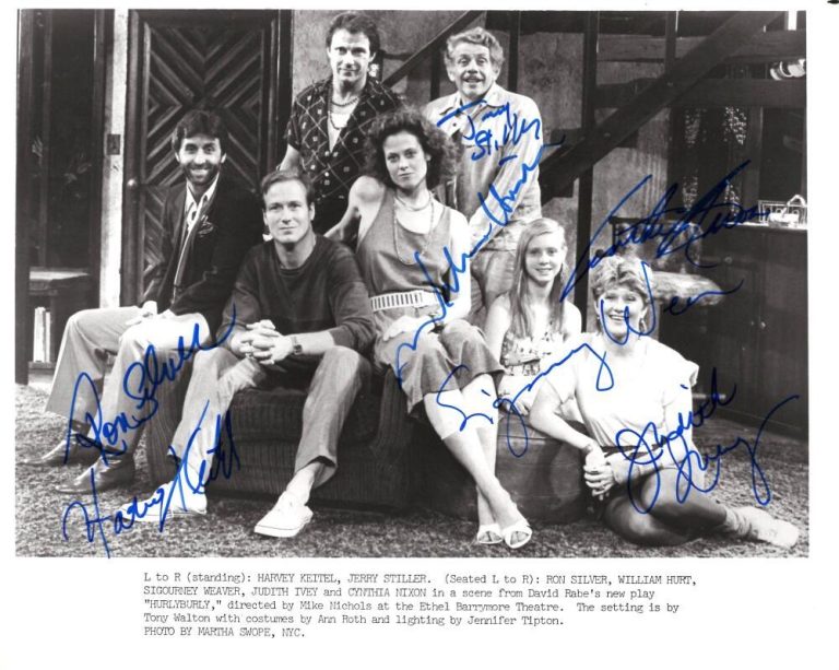 Hurlyburly Broadway Cast Signed Autograph 8x10 Photo Stiller, Weaver, Keitel +4