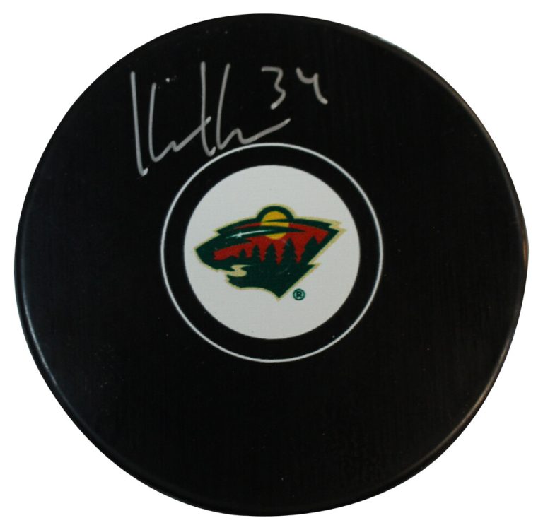 Kaapo Kahkonen Autographed Minnesota Wild Hockey Puck Fanatics 35426