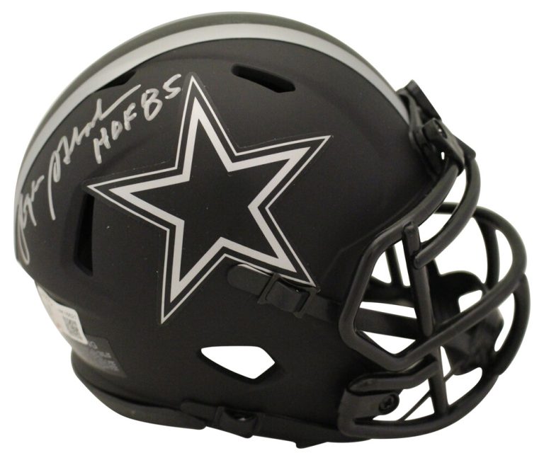 Roger Staubach Signed Dallas Cowboys Eclipse Mini Helmet HOF 85 Beckett 36158