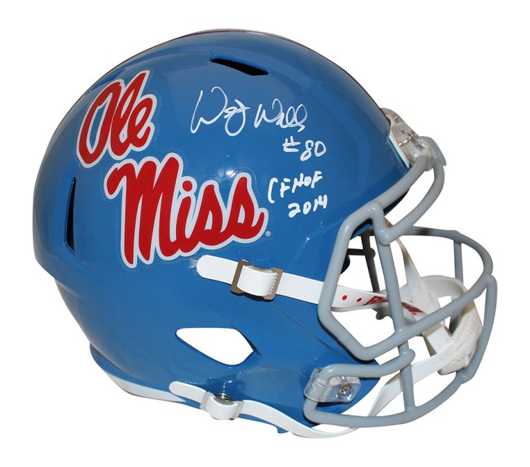 Wesley Walls Autographed Ole Miss Rebels F/S Speed Helmet CHOF Beckett 34949