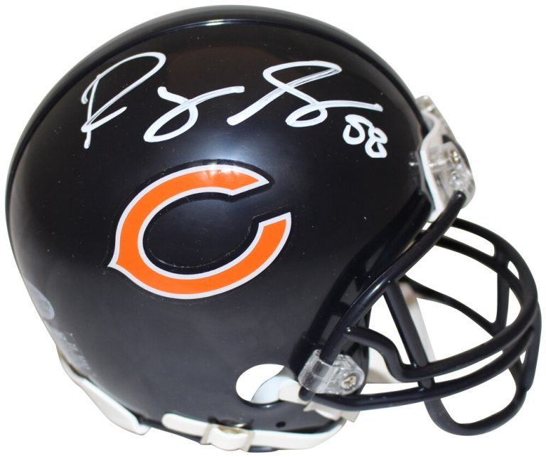 Roquan Smith Autographed/Signed Chicago Bears Mini Helmet Beckett 36159