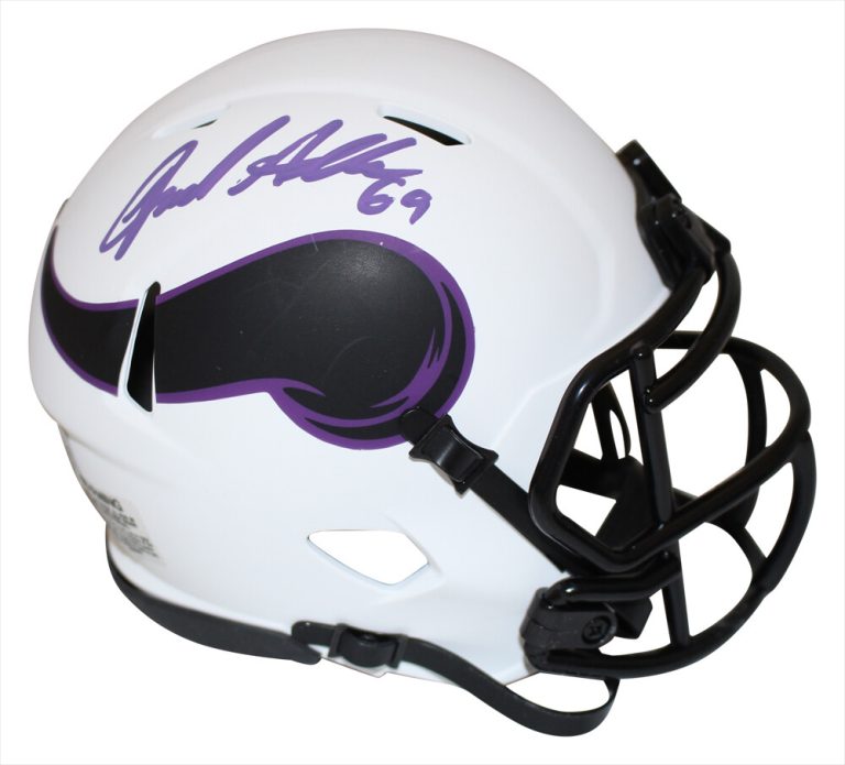 Jared Allen Autographed Minnesota Vikings Lunar Mini Helmet Beckett 36273