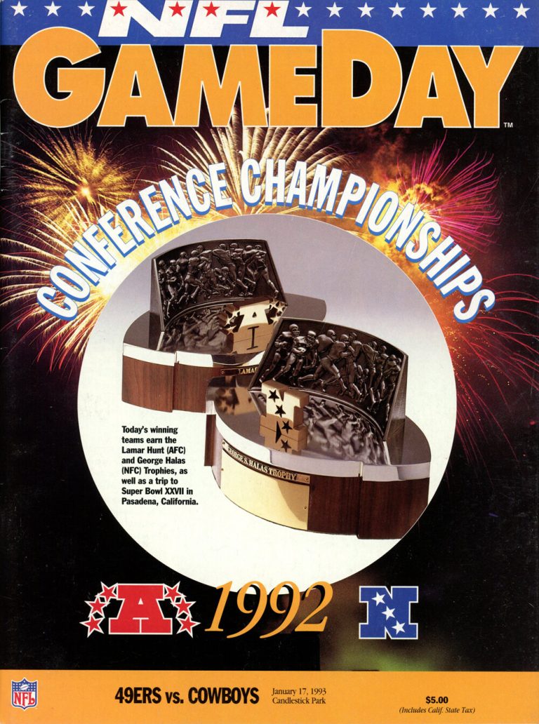 NFL Gameday Magazine 1992 Conference Championships 49ers vs Cowboys 38338