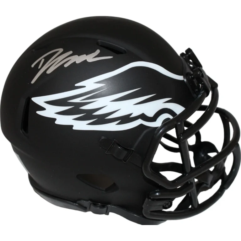 D'Andre Swift Signed Philadelphia Eagles Eclipse Mini Helmet BAS 42961