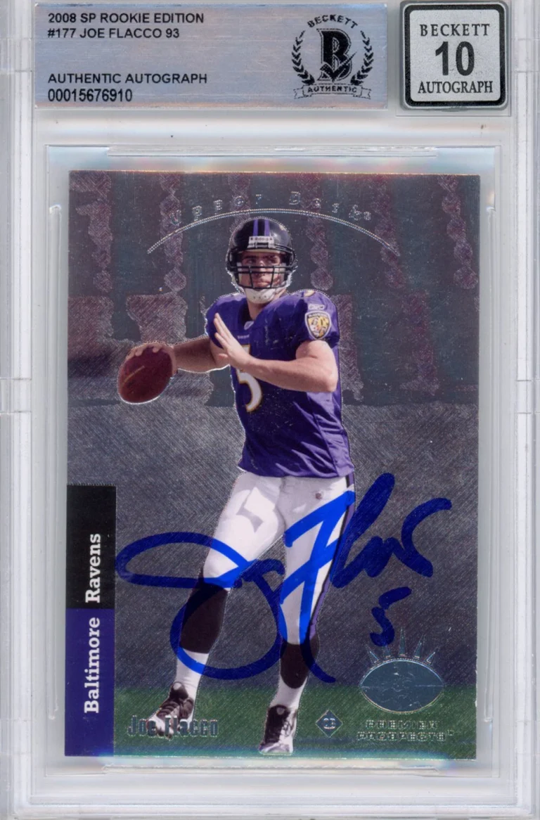 Joe Flacco Autographed  2008 SP #177 (Grade 10) Beckett Slabbed 39906