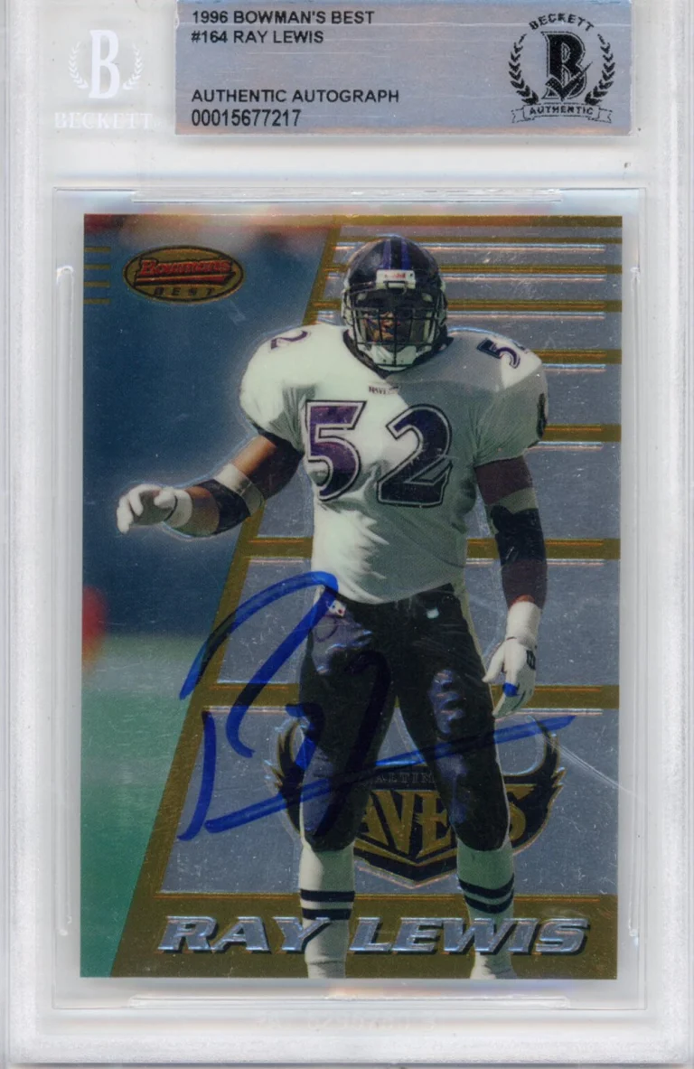 Ray Lewis Autographed 1996 Bowmans Best #164  Slabbed BAS 39918