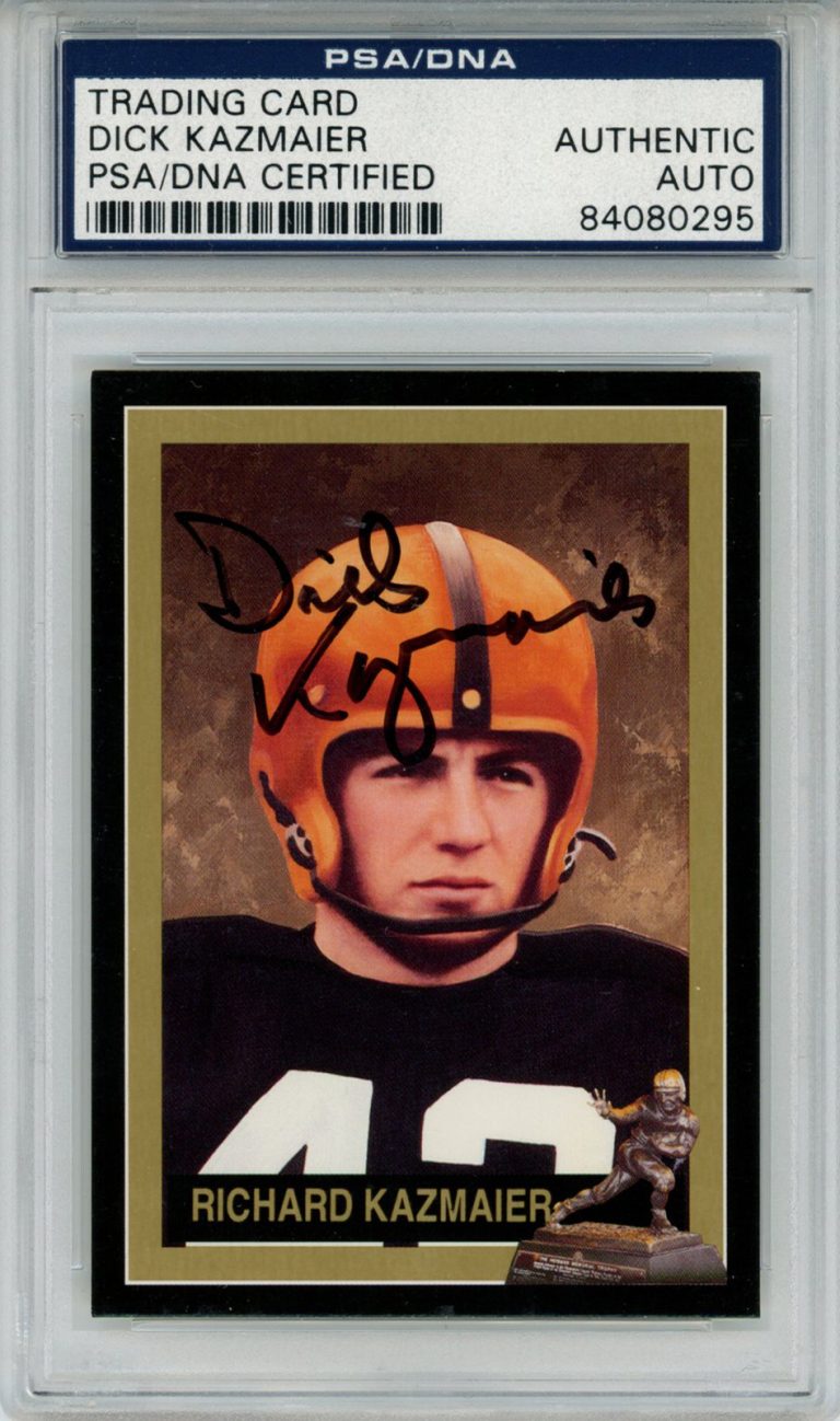 Dick Kazmaier Signed 1992 Downtown Athletic Club #17 Trading Card PSA Slab 43792