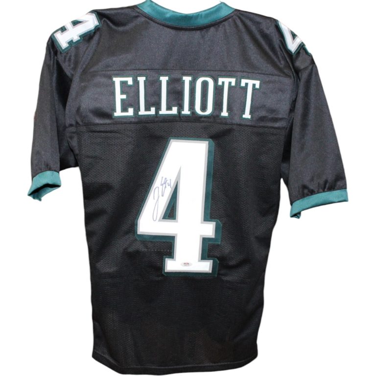 Jake Elliott Autographed/Signed Pro Style Size XL Green Jersey PSA 44090