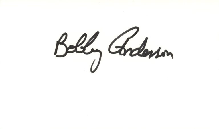 Bobby Anderson Autographed Denver Broncos Index Card Beckett 45270