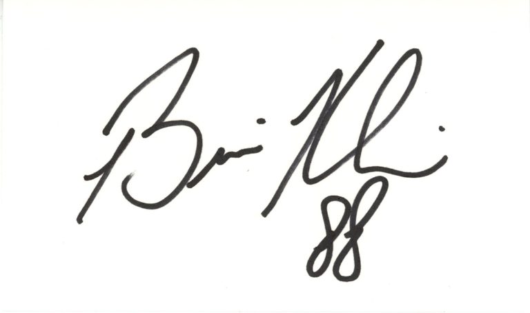Brian Kinchen Autographed New England Patriots Index Card Beckett 45281