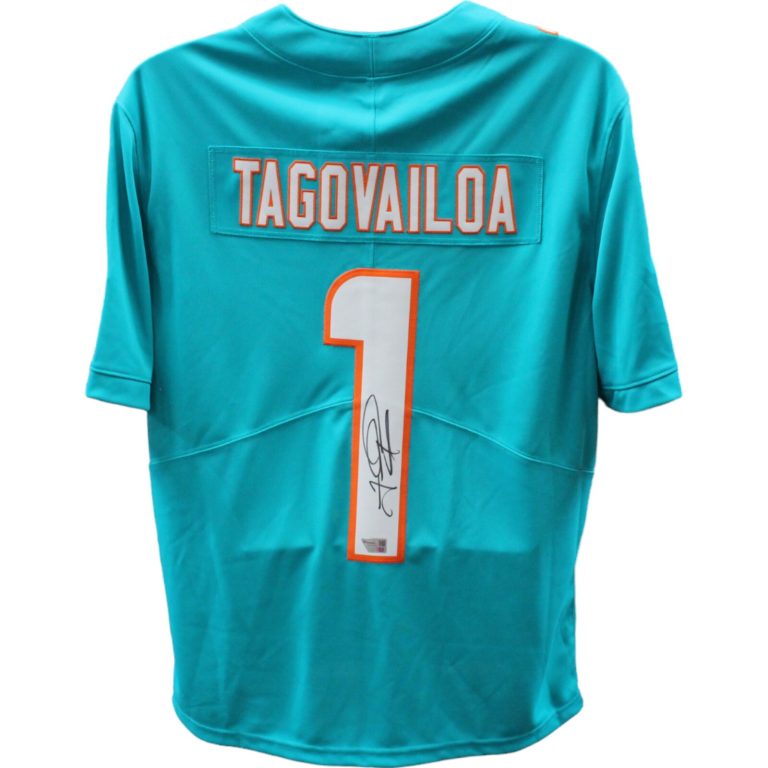 Tua Tagovailoa Signed Miami Dolphins Nike Vapor Teal Jersey FAN 45423