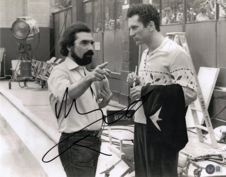 Robert DeNiro Signed Autograph 11x14 Photo - Raging Bull w/ Martin Scorsese BAS