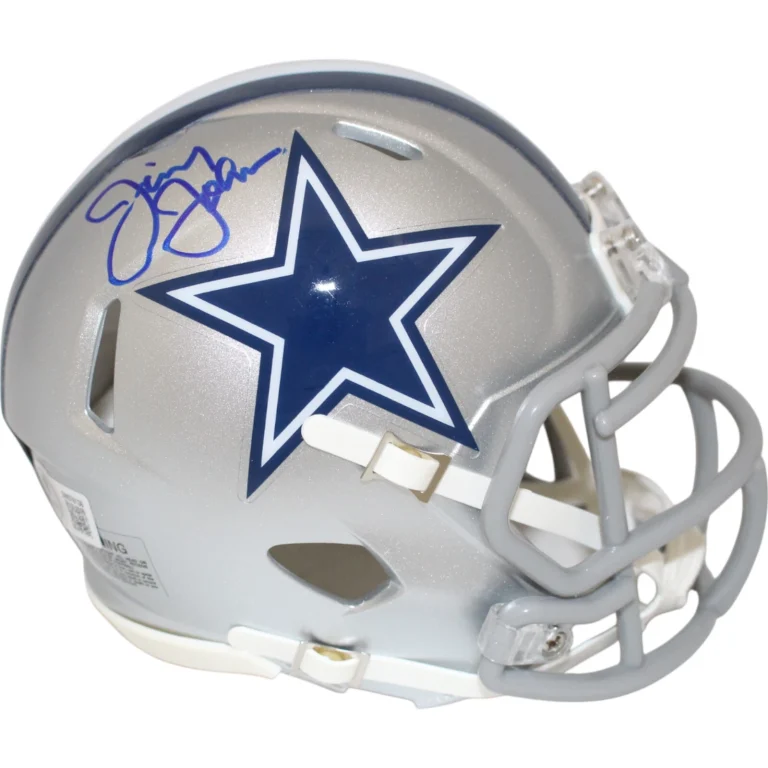 Jimmy Johnson Autographed/Signed Dallas Cowboys Speed Mini Helmet Beckett 48637