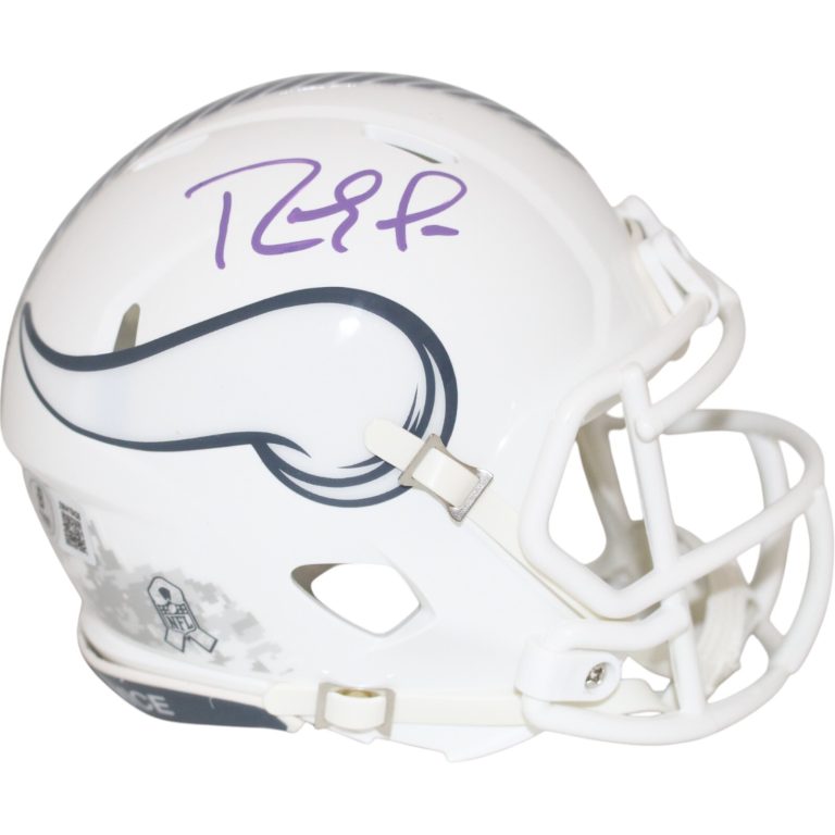 Randy Moss Autographed Minnesota Vikings 24 STS Mini Helmet Beckett 48892