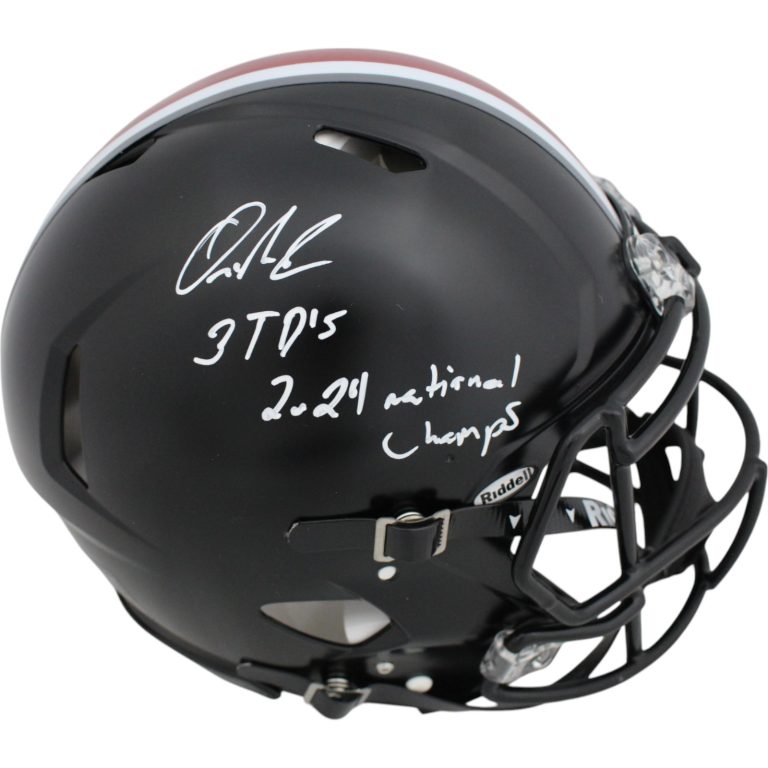 Quinshon Judkins Autographed Ohio State Buckeyes Pro Helmet 2 Ins Beckett 49643