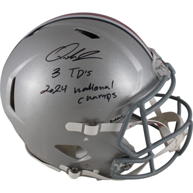 Quinshon Judkins Autographed Ohio State Buckeyes Pro Helmet 2 Ins Beckett 49645