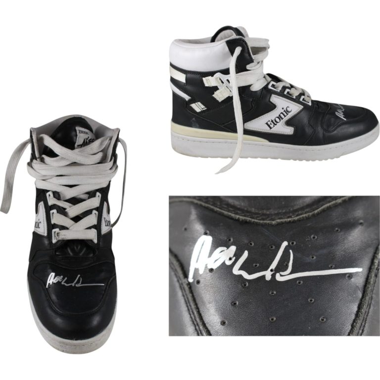 Hakeem Olajuwon Signed Houston Rockets Etonic Black Sz 12 R Shoe Beckett 49263