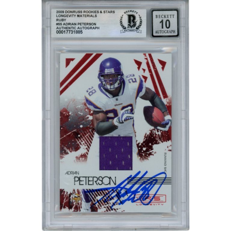 Adrian Peterson Autographed 09 RS Longevity Patch Trading Card Beckett 49815