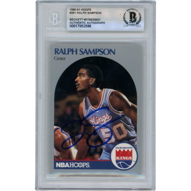 Ralph Sampson Autographed 1990 Hoops #261 Slabbed Trading Card Beckett 50671
