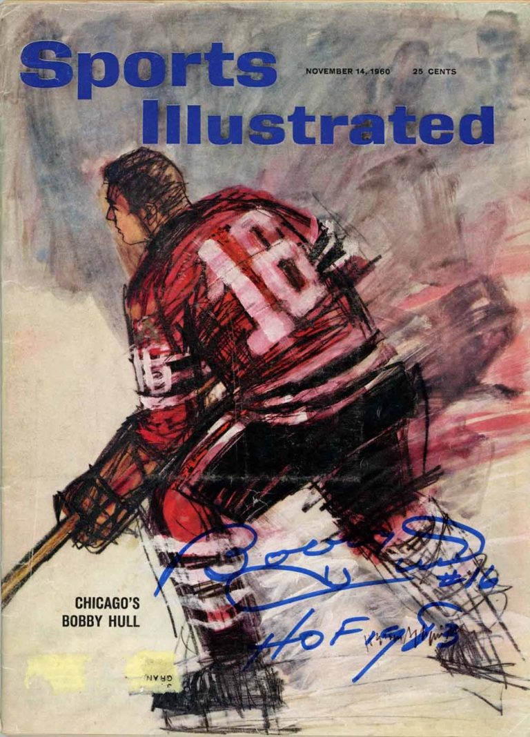 Bobby Hull Signed Magazine Blackhawks Sports Illustrated 11/14/1960 BAS 50713