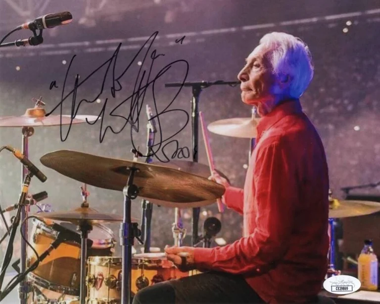 Charlie Watts Rolling Stones Signed Autograph 8x10 Photo Photograph w/ JSA COA