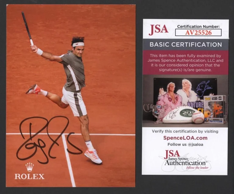 Roger Federer Signed Autograph 4x6 Photo Card - Wimbledon US Open Champ JSA COA