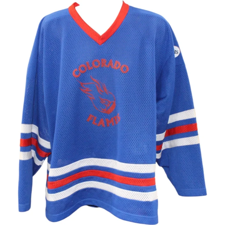 Colorado Flames XXL Blue Mike Vernon Alpha Sportswear Jersey Retro 59424