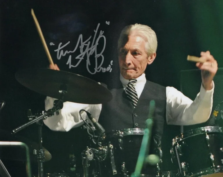 CHARLIE WATTS SIGNED AUTOGRAPH 8X10 PHOTO - LEGEND, ROLLING STONES DRUMMER, RARE