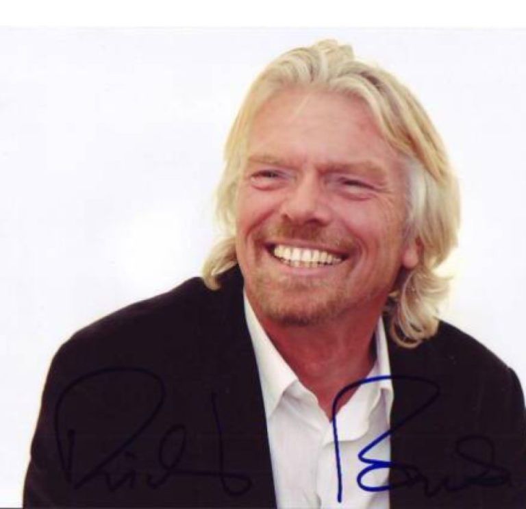 RICHARD BRANSON SIGNED AUTOGRAPH 8x10 PHOTO - VIRGIN GALACTIC BILLIONAIRE CEO