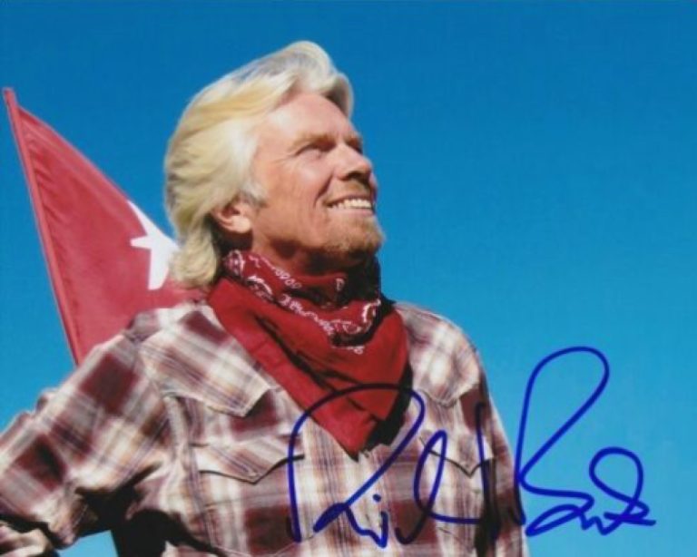 RICHARD BRANSON SIGNED AUTOGRAPH 8x10 PHOTO - FIRST COMMERCIAL ASTRONAUT RARE!!
