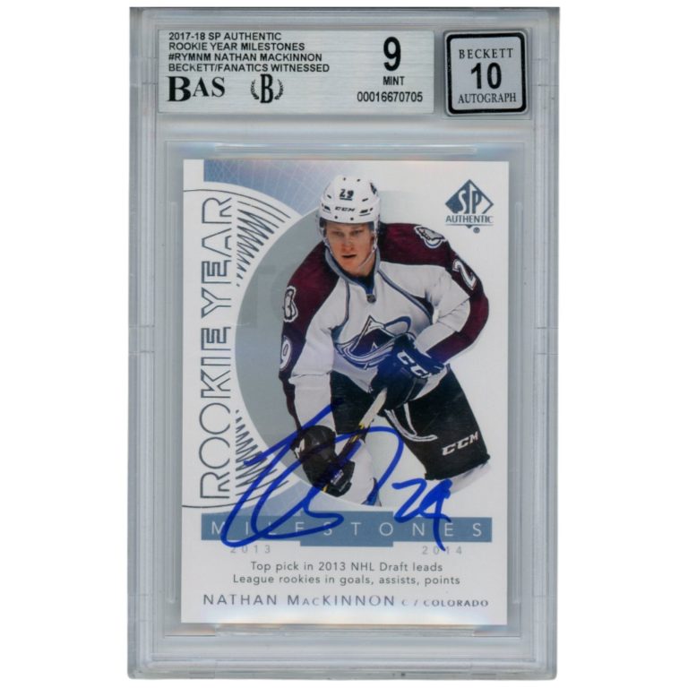Nate Mackinnon Autographed 2017-18 SP Authentic Trading Card Beckett 53244