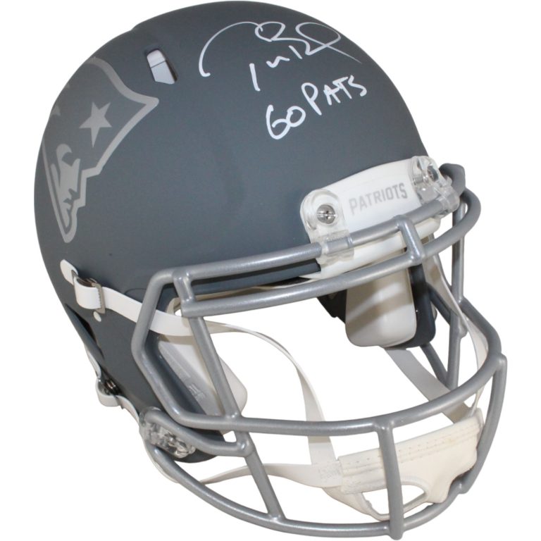 Tom Brady Signed New England Patriots Pro Slate Helmet Go Pats Fanatics 53587