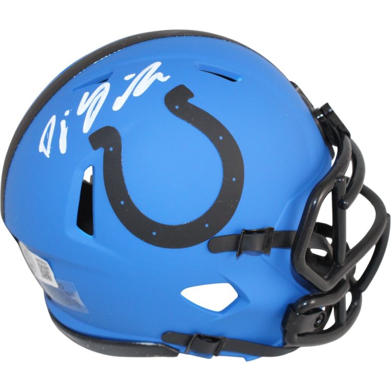 DJ Giddens Autographed/Signed Indianapolis Colts Rave Mini Helmet Beckett 53622