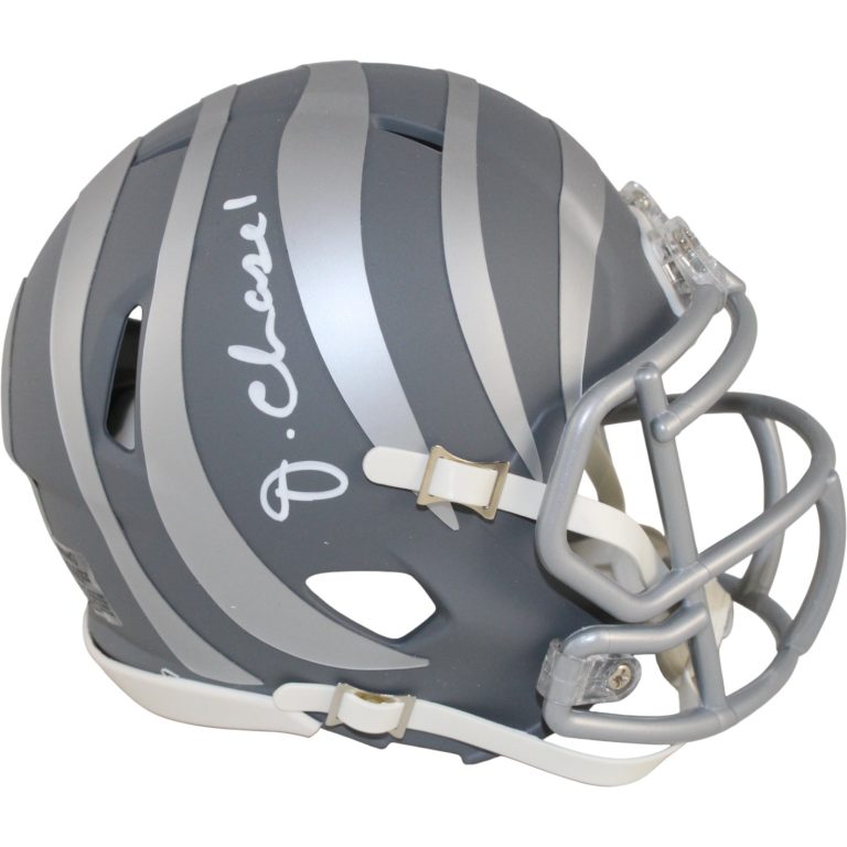 Ja'Marr Chase Autographed Cincinnati Bengals Slate Mini Helmet Beckett 53643