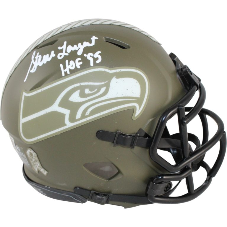 Steve Largent Autographed Seattle Seahawks 2022 STS Mini Helmet Beckett 53641
