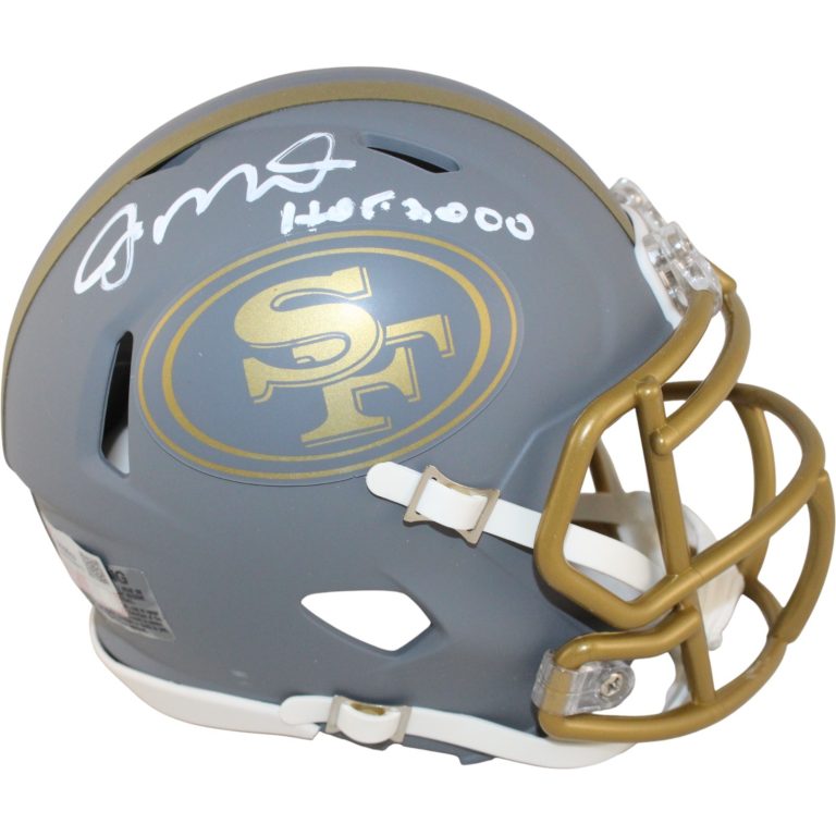 Joe Montana Autographed San Francisco 49ers Slate Mini Helmet HOF Fanatics 53646