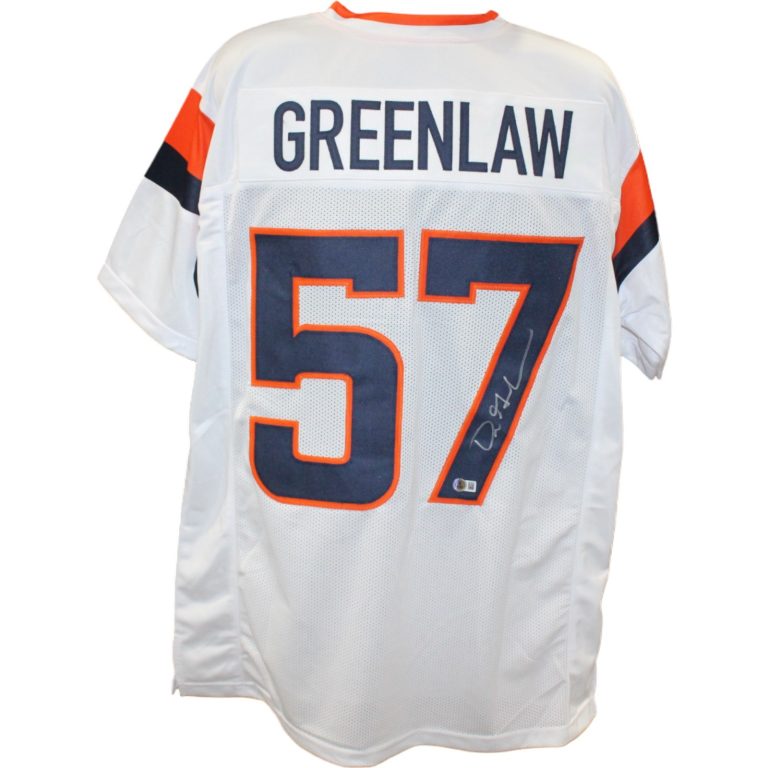 Dre Greenlaw Autographed Pro Style Size XL White Jersey Beckett Witness 54671