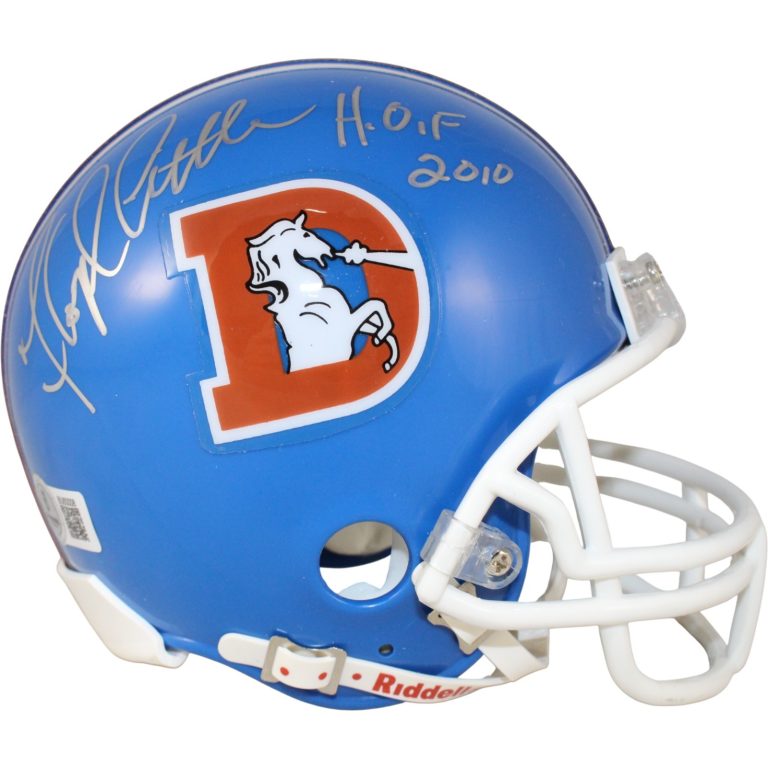 Floyd Little Autographed/Signed Denver Broncos TB Mini Helmet HOF Beckett 53736