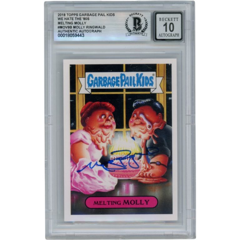 Molly Ringwald Signed 2018 Topps Melting Molly Garbage Pail Kids Beckett 54580