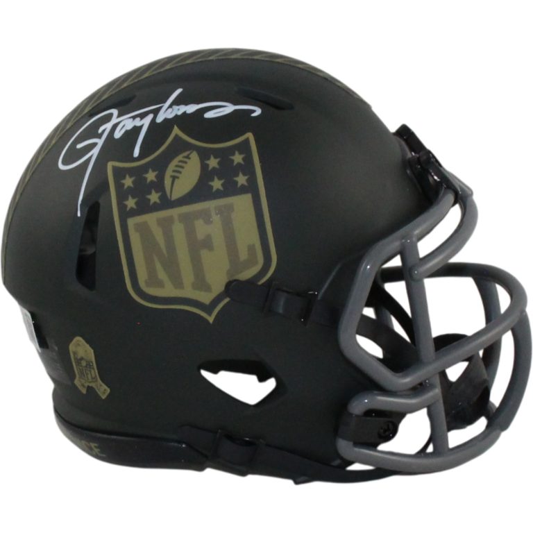 Lawrence Taylor Autographed NFL Shield 25 STS Mini Helmet Beckett Witness 55043
