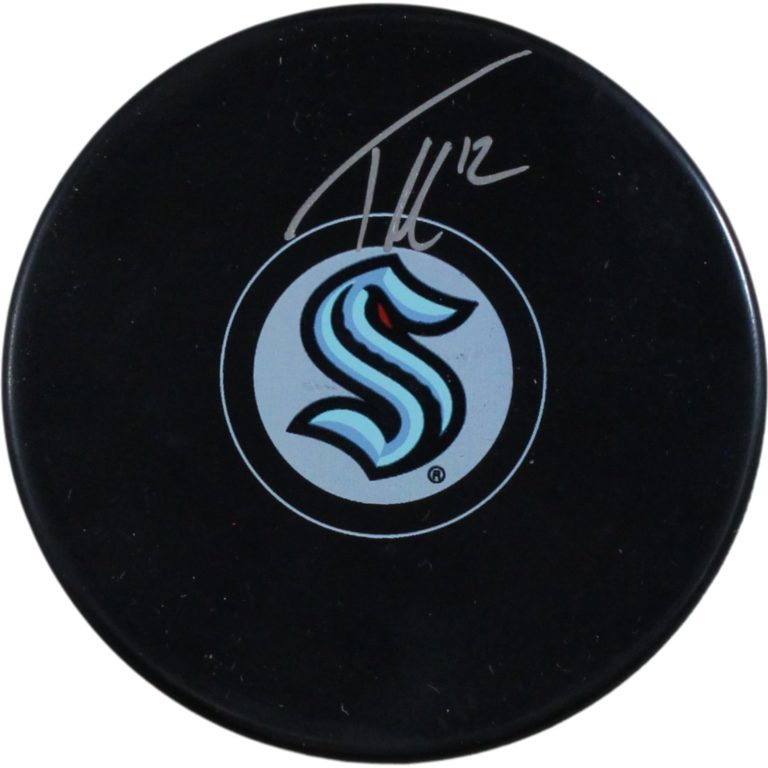 Tye Kartye Autographed/Signed Seattle Kraken Logo Puck Fanatics 53827